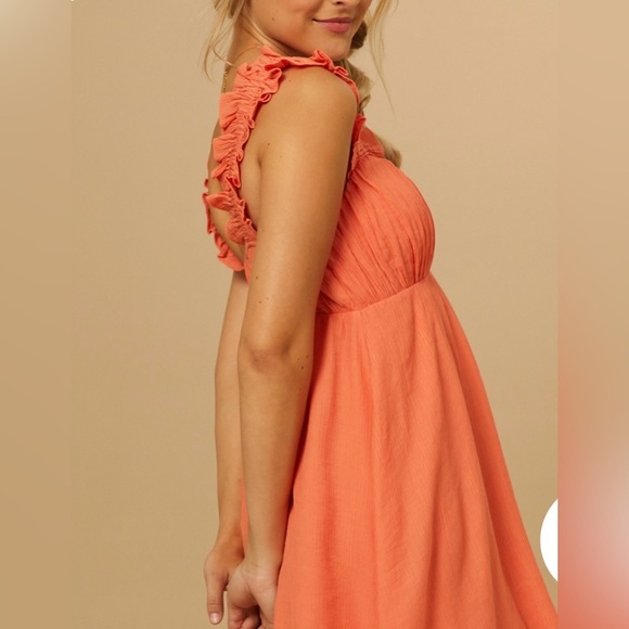 Altar’d State Creamsicle Ruffled Sleeveless Dress Size M - Picture 2 of 9